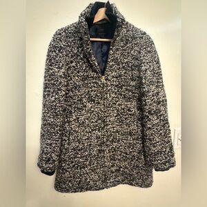 J. Crew Lodge Coat Black and White speckled Boulce size‎ 2